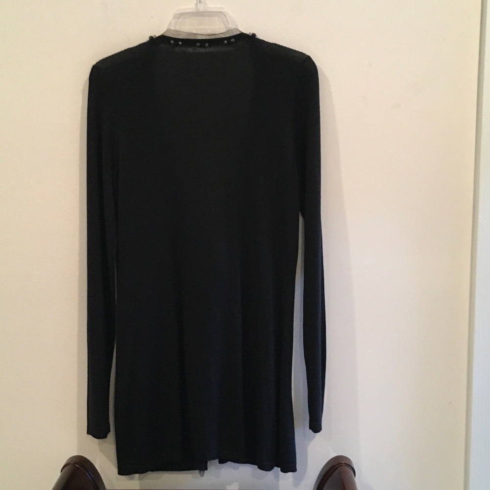 Elie Tahari Black Knit Top with Subtle Texture - Picture 6 of 7